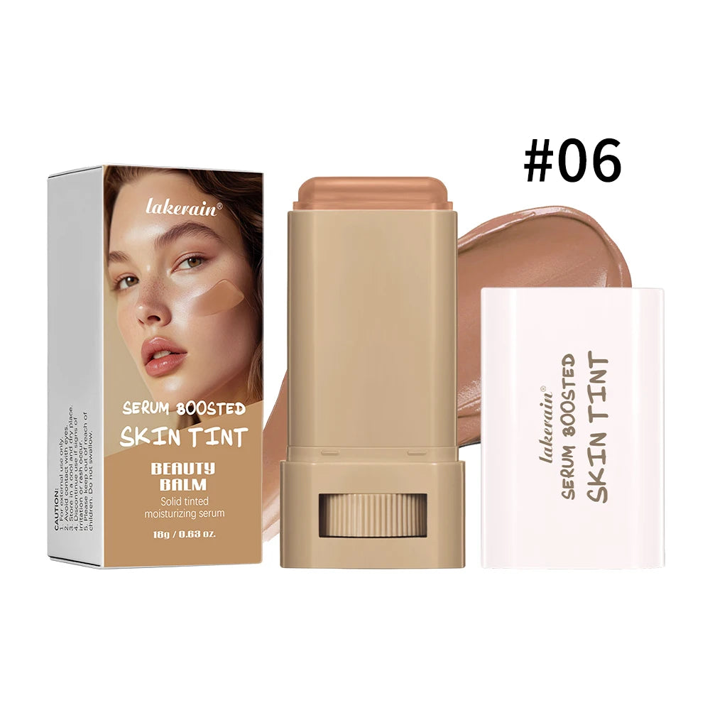 Lakerain Serum Boosted Skin Tint Foundation Stick Two Piece Set High Coverage Long Lasting Travel Concealer Makeup