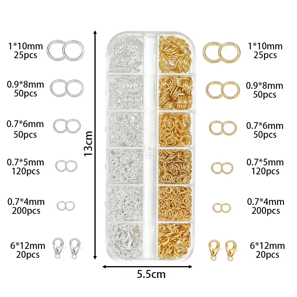 Premium 930 Pieces Jewelry Findings Kit Box With Jump Rings Lobster Clasps Pliers Tweezers For DIY Jewelry Making