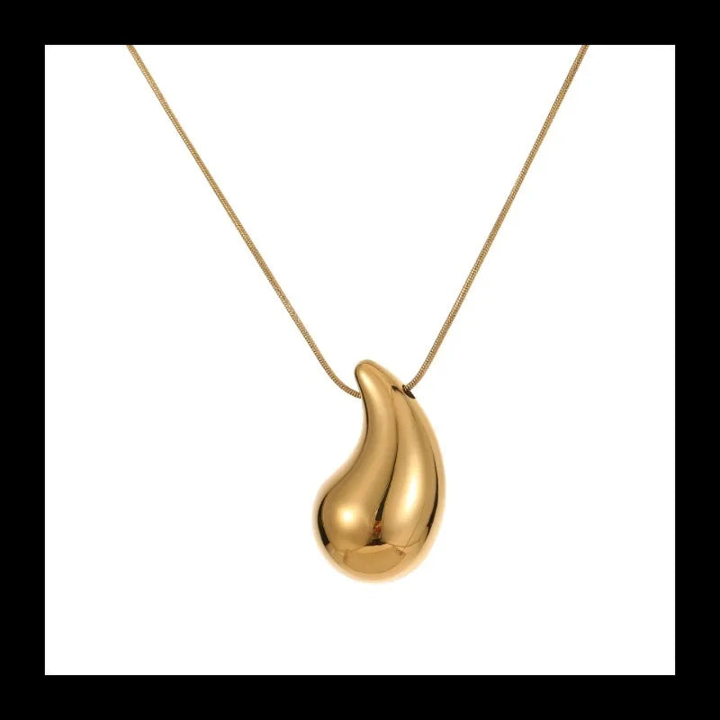 Popular Fashion High End Stainless Steel Chubby Water Drop Pendant Necklace Does Not Fade Jewelry Wholesale