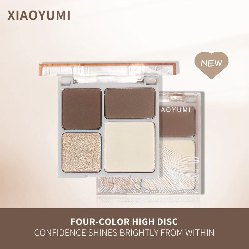 4 In 1 Multifunctional Palette Waterproof Contouring Highlighter Eyeshadow Nose Shadow Compact Portable Matte Finish