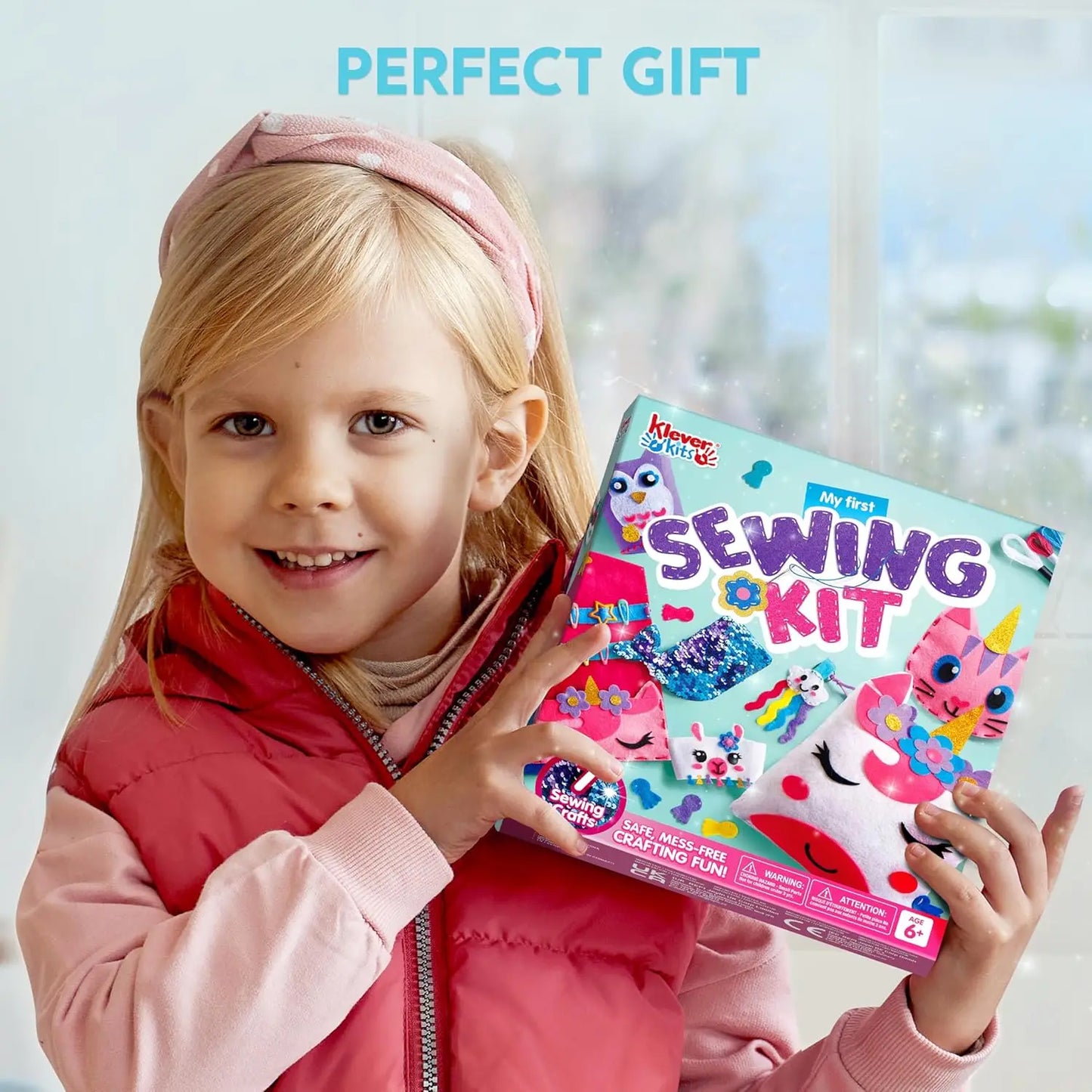 JOYFY 7 Sewing Projects My First Kids Sewing Kit- Easy DIY Arts and Crafts for Girl Birthday Chirstmas Gifts Unicorn and Mermaid