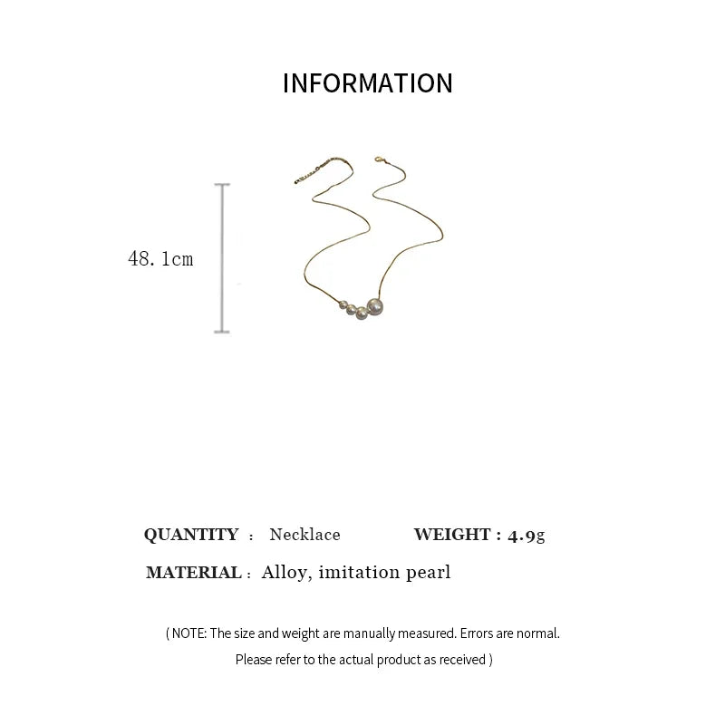 Imitation Pearl Chokers Necklaces for Women French Temperament Gold Plated Collar Chain Minimalist Trendy Party Jewelry Gift K1