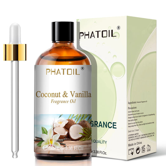 PHATOIL 100ML Fruit Fragrance Oil for Aroma Diffuser Candles Soap Making Coconut Vanilla Green Apple Cranberry Cucumber Melon