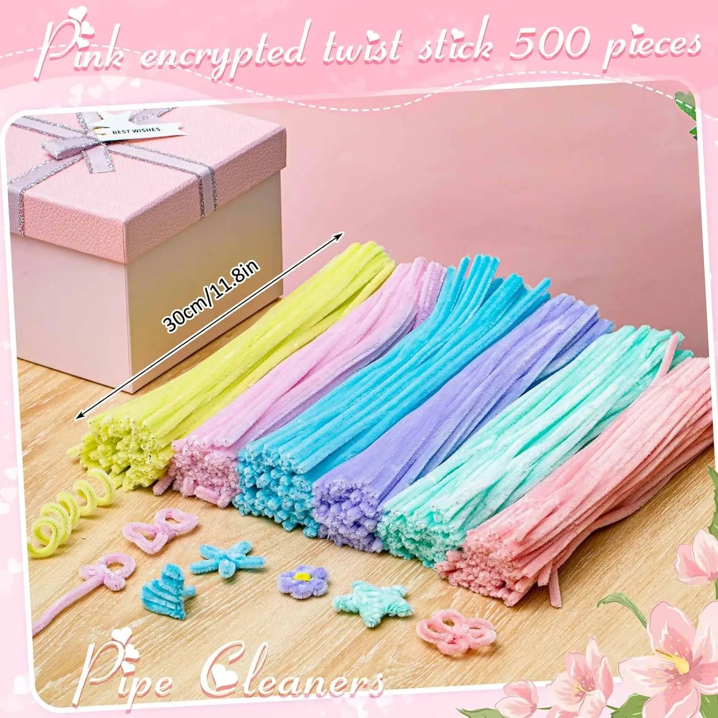 12 Inch Pipe Cleaners Chenille Stems 500 and 600 Piece Sets Bulk Craft Supplies for DIY Art Projects