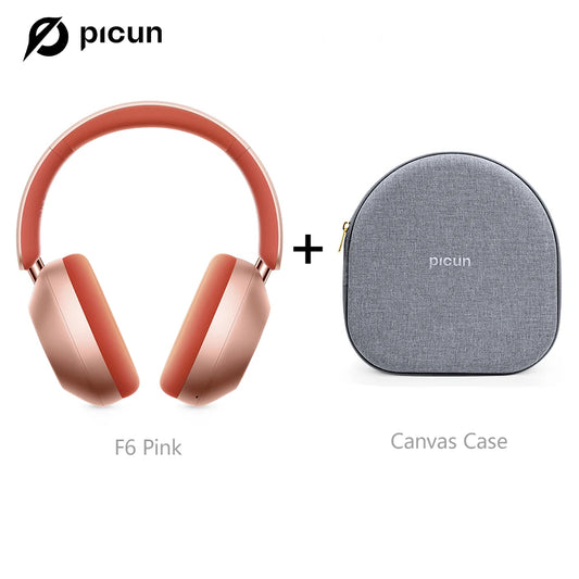 Picun F6 Active Noise Cancelling Bluetooth Headset Hi-Res ANC Head Tracking 3D Audio Wireless Headphones APP Control Low Latency