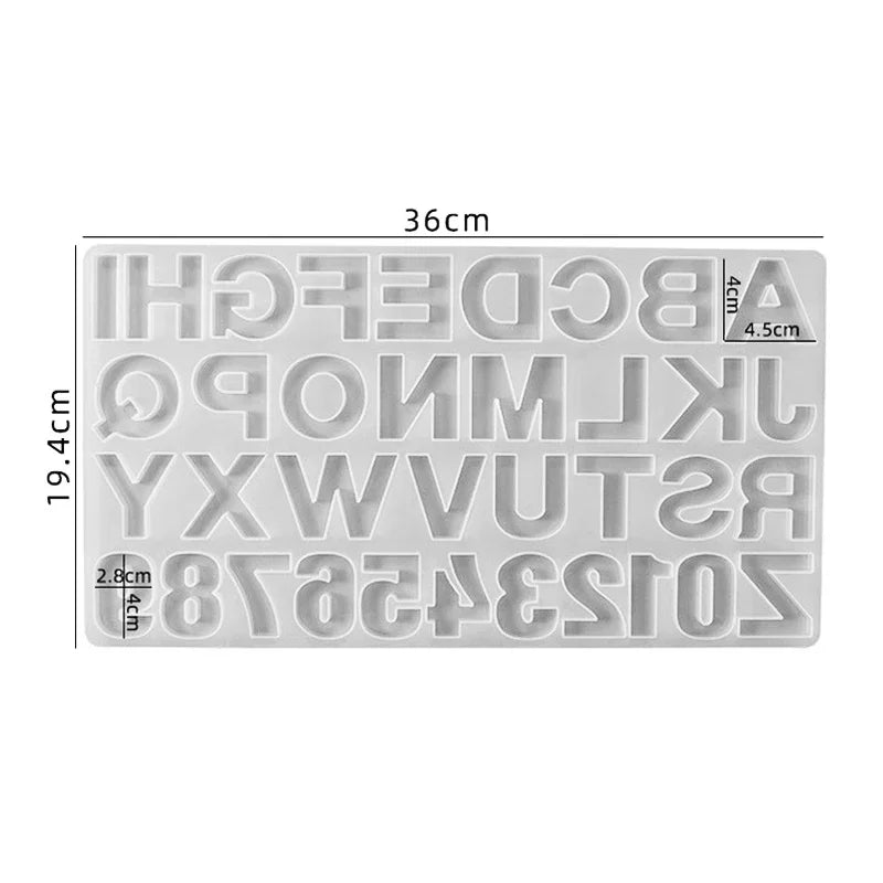 Alphabet Epoxy Resin Silicone Mold DIY Letter And Number Pendant Keychain Earring Jewelry Casting Mold