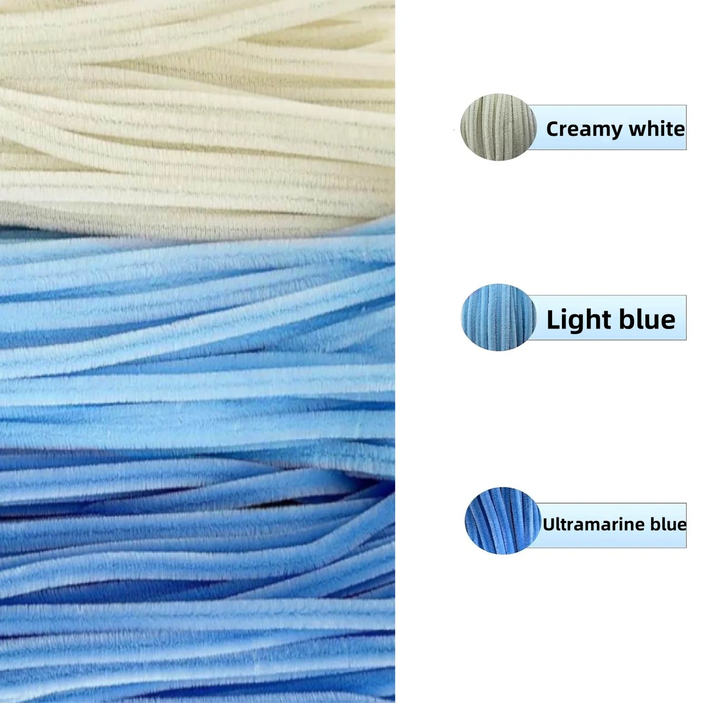 Blue And White Pipe Cleaner Flower Set DIY Craft Kit With 150 Or 161 Pieces For Mothers Day Graduation Valentines Day