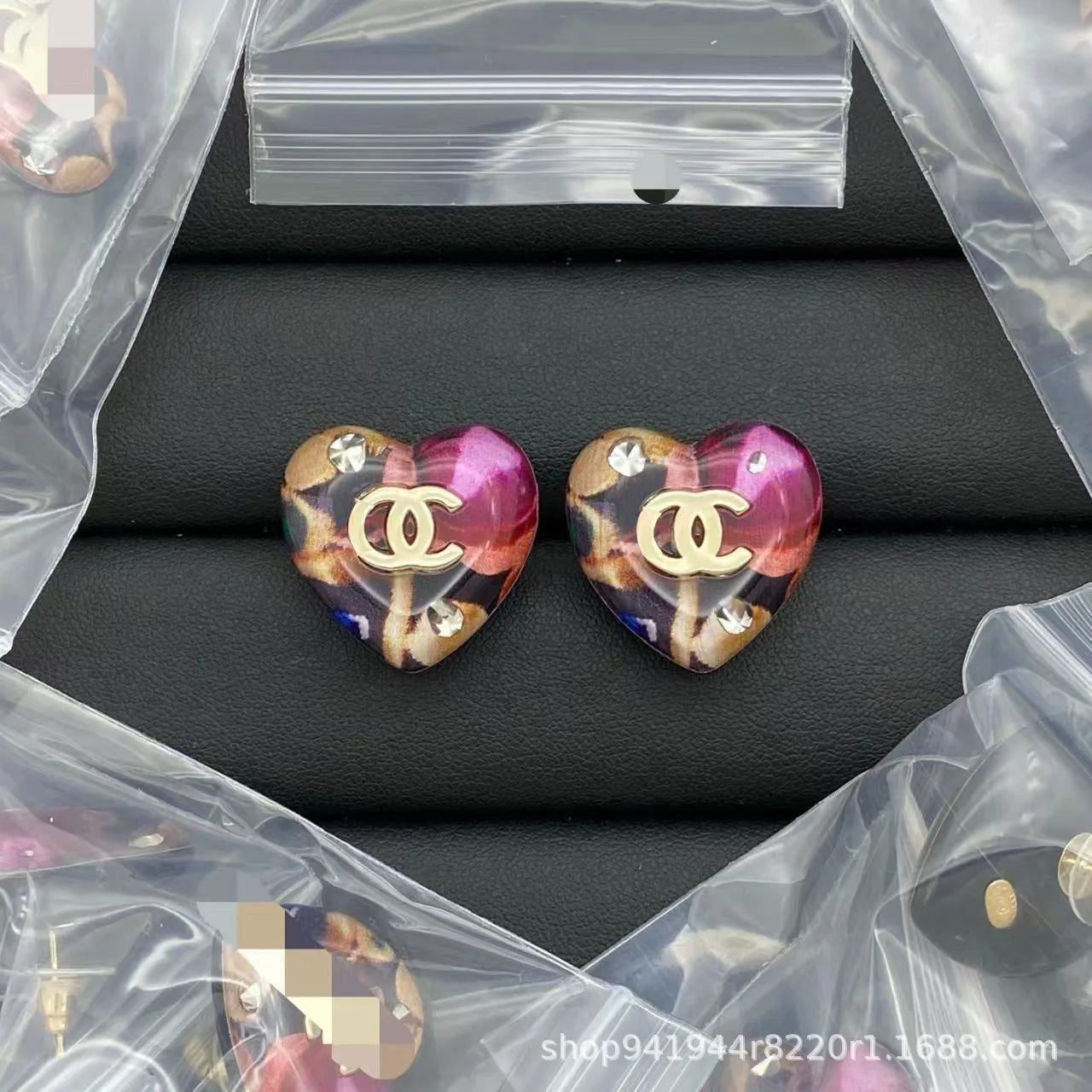 New Love Double Letter Stud Earrings, Fringed Stars Fashion Light Luxury Versatile Same Style