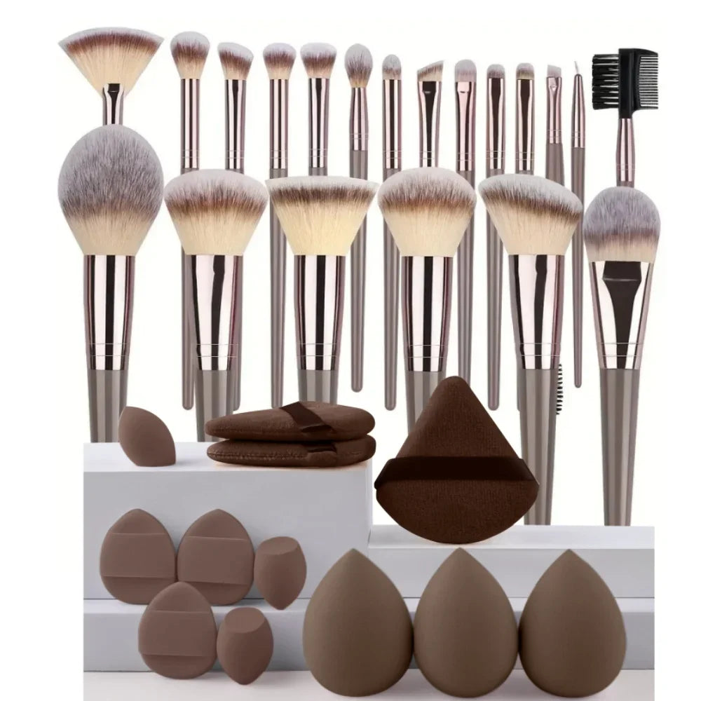 3 To 20 Pcs Premium Makeup Brushes Set Soft Fluffy Synthetic Bristles For Foundation Eyeshadow Blush Kabuki Tools