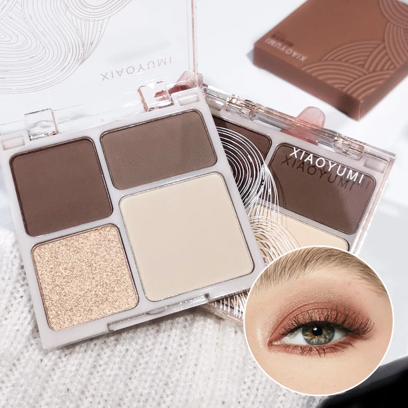 4 In 1 Multifunctional Palette Waterproof Contouring Highlighter Eyeshadow Nose Shadow Compact Portable Matte Finish