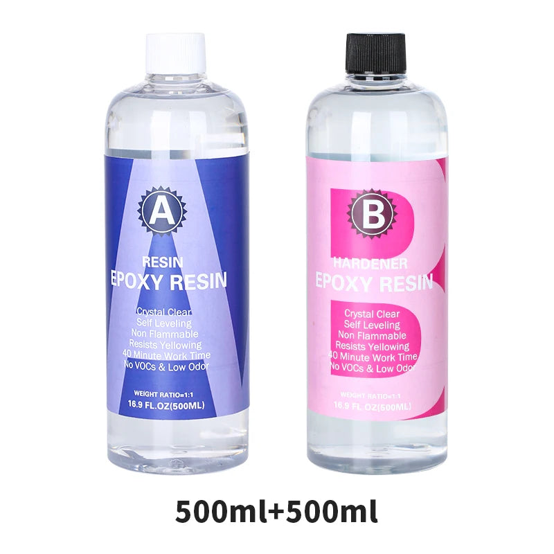 1:1 Crystal Clear Epoxy Resin Kit High Gloss Bubbles Free For Coating And Casting Art Resin Supplies DIY Jewelry Making
