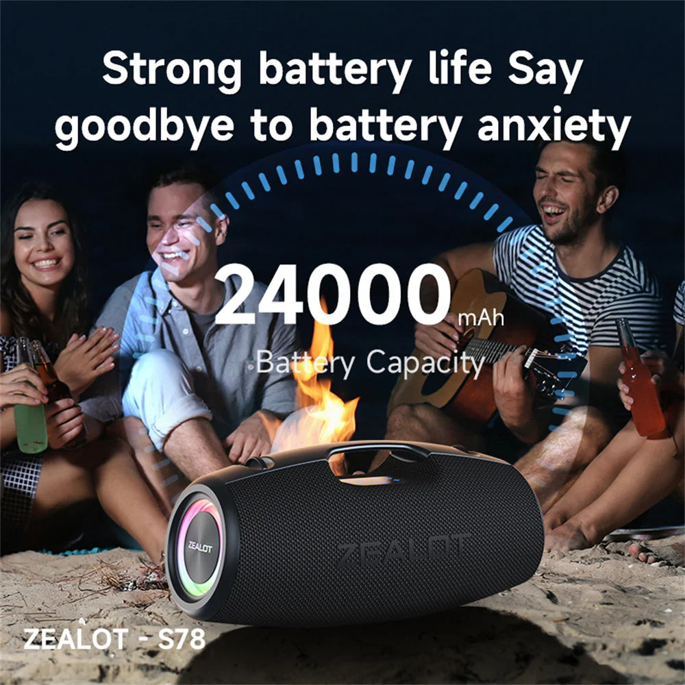 Zealot-S78 120W Bluetooth Speaker with Deep Bass Hi Fi DSP Boost Outdoor Portable Sound