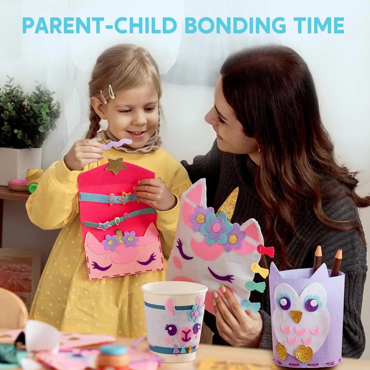 JOYFY 7 Sewing Projects My First Kids Sewing Kit- Easy DIY Arts and Crafts for Girl Birthday Chirstmas Gifts Unicorn and Mermaid