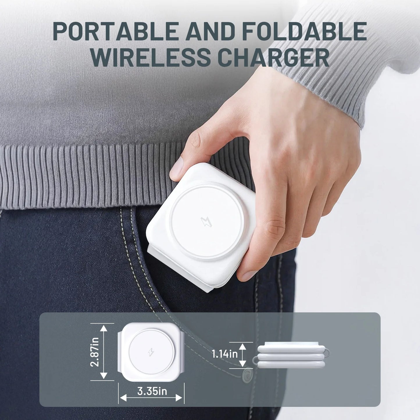 Magnetic Wireless Chargers 3 in 1 Foldable 15W Phone Charge Dock Station Fast Charg for Apple Watch IPhone 14/13/12/11/X AirPods