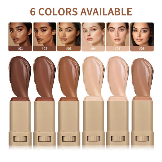 Lakerain Serum Boosted Skin Tint Foundation Stick Two Piece Set High Coverage Long Lasting Travel Concealer Makeup