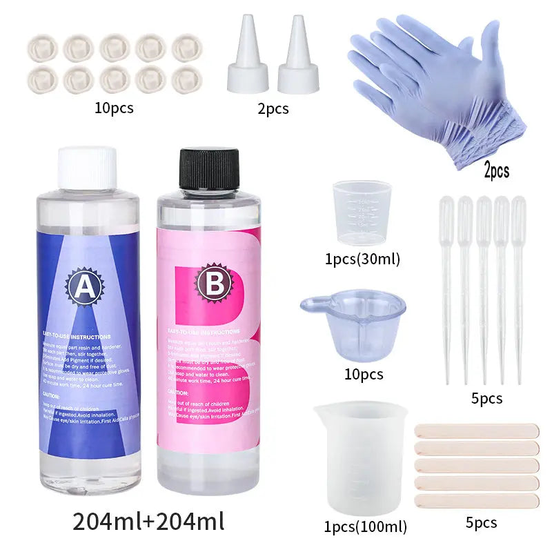 1:1 Crystal Clear Epoxy Resin Kit High Gloss Bubbles Free For Coating And Casting Art Resin Supplies DIY Jewelry Making