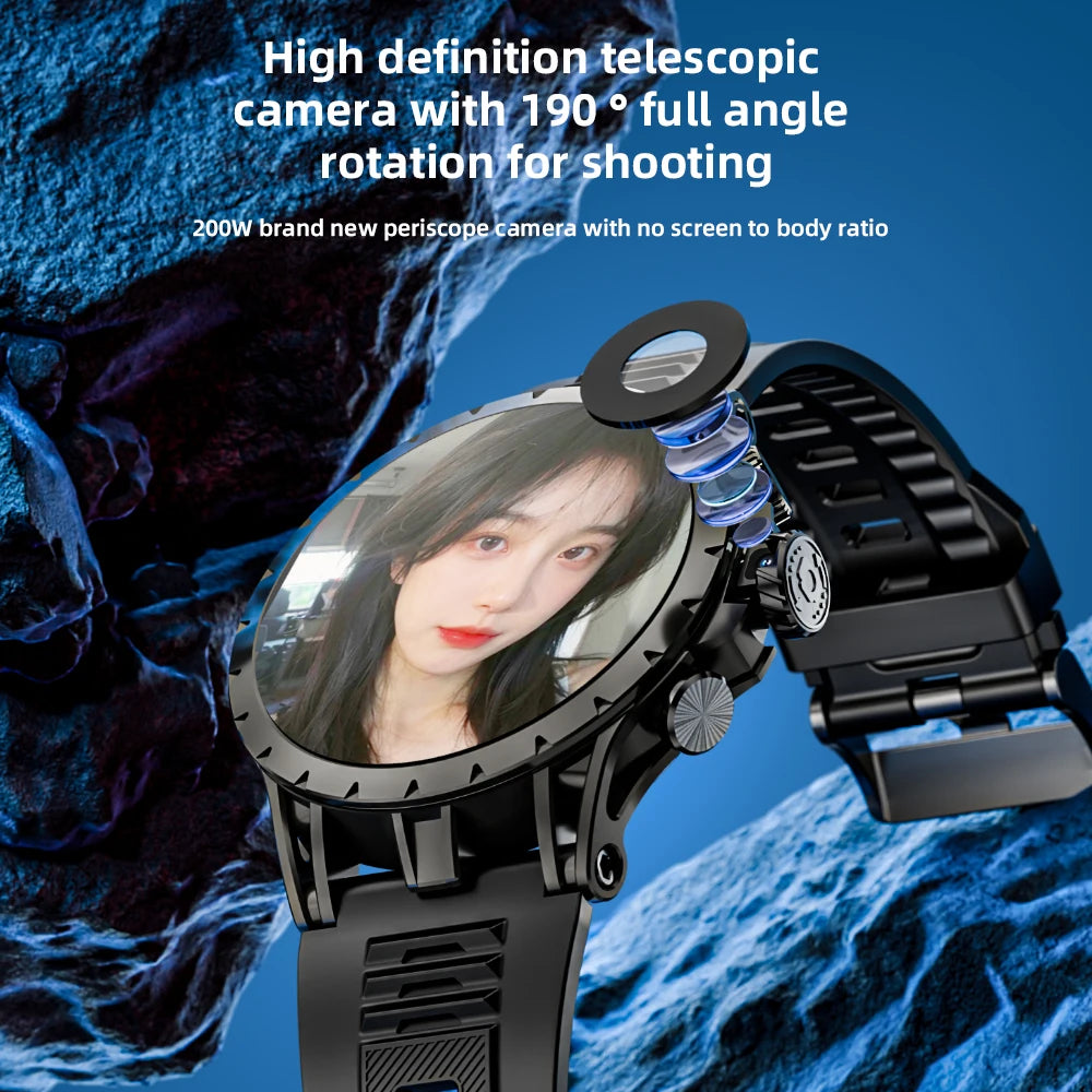 LOKMAT APPLLP 4 Android Smart Watch Phone AMOLED Screen Rotating Camera 4G Phone Calls Watch Wifi Video Calls Fitness Tracker