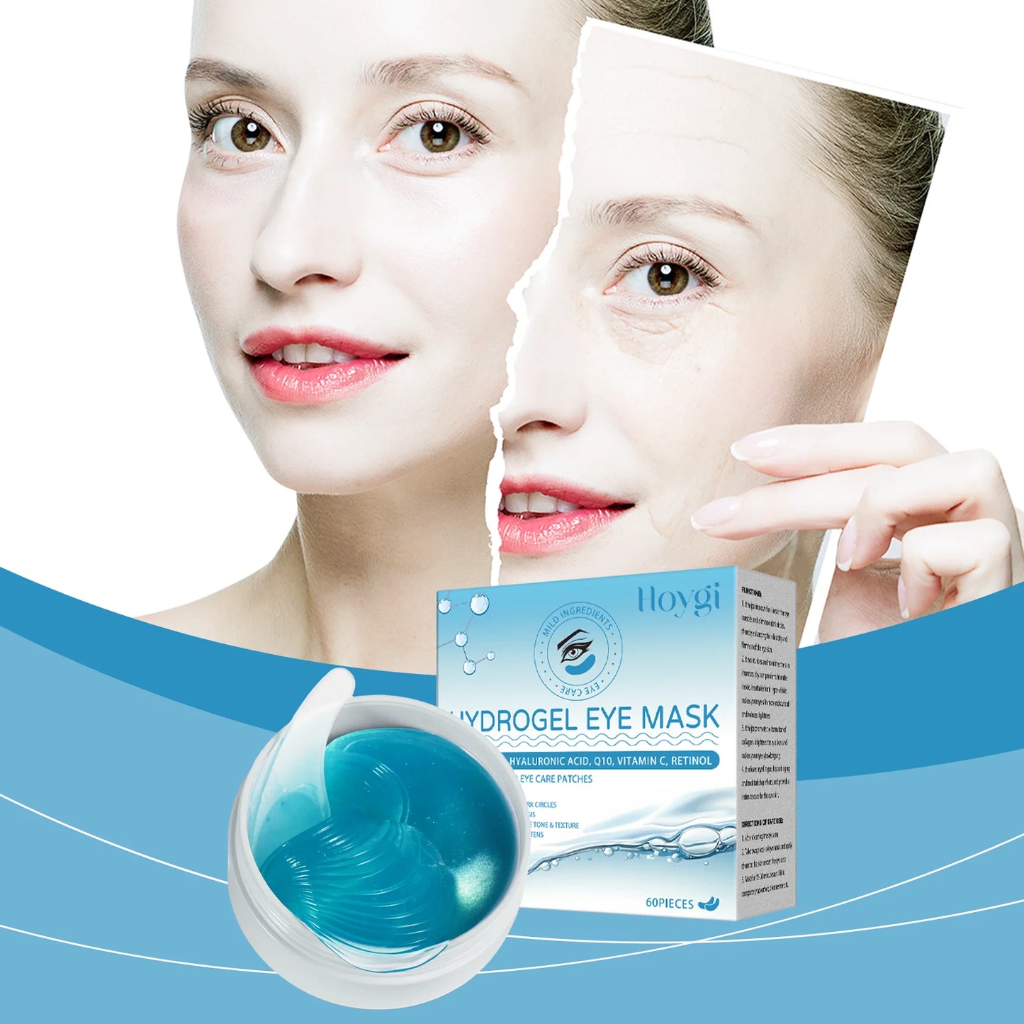 Hoygi Retinol Eye Mask Set 4 Pieces Hydrating Anti Wrinkle With Ceramide Hyaluronic Acid Ubiquinone