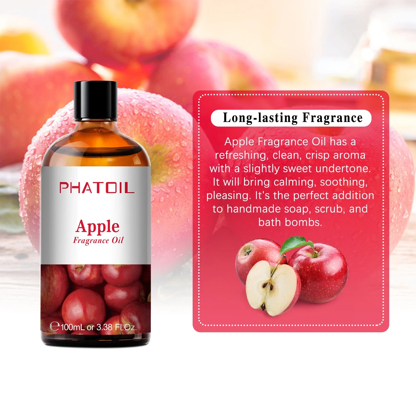 PHATOIL 100ML Fruit Fragrance Oil for Aroma Diffuser Candles Soap Making Coconut Vanilla Green Apple Cranberry Cucumber Melon