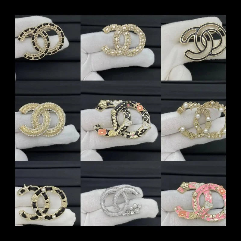 Diamond Encrusted Double Brooch With Pearl Accents Anti Light Pin Versatile Corsage For Men And Women