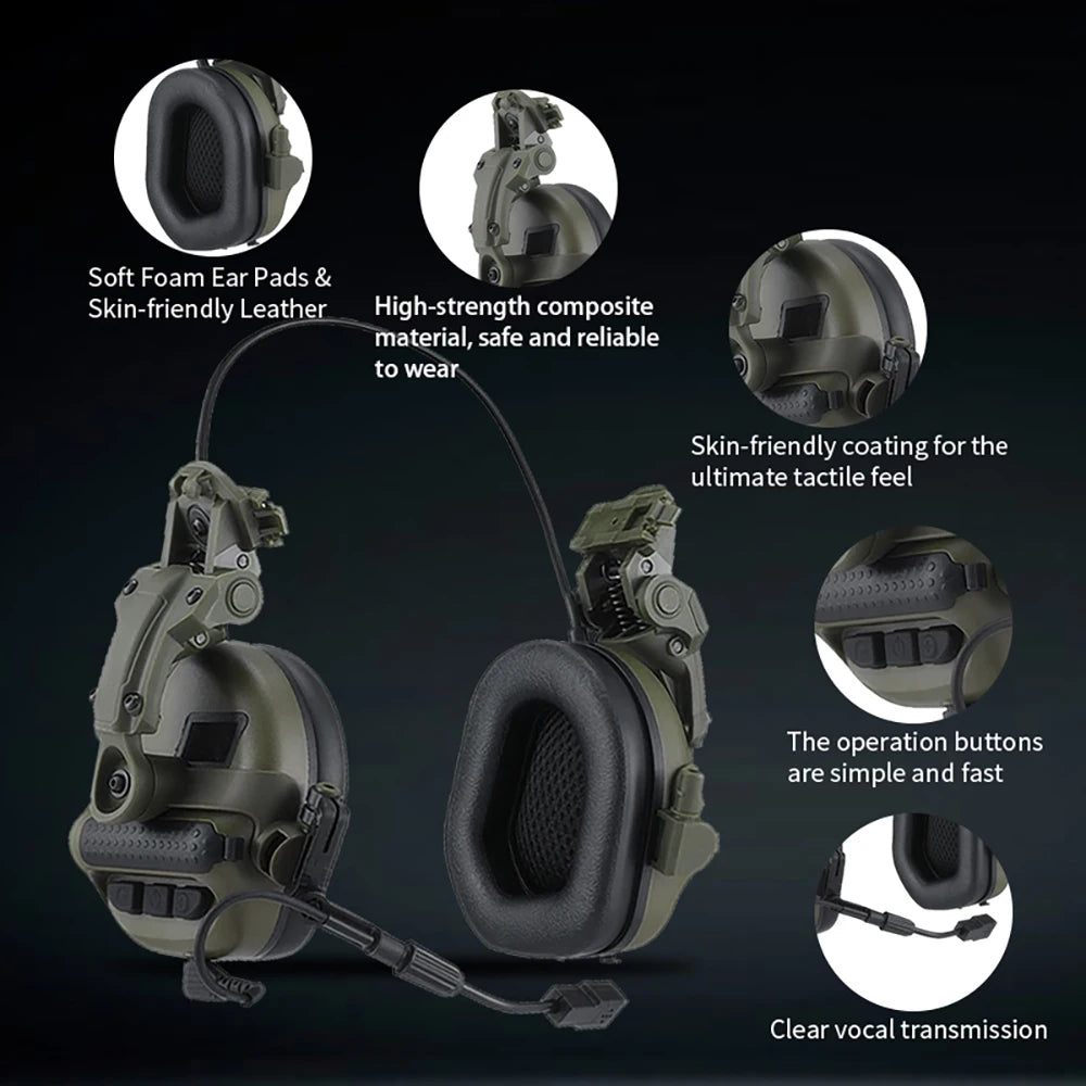 Arm Next Tactical Headset Helmet Version Without Pickup And Active Noise Reduction PTT Shooting Earphone