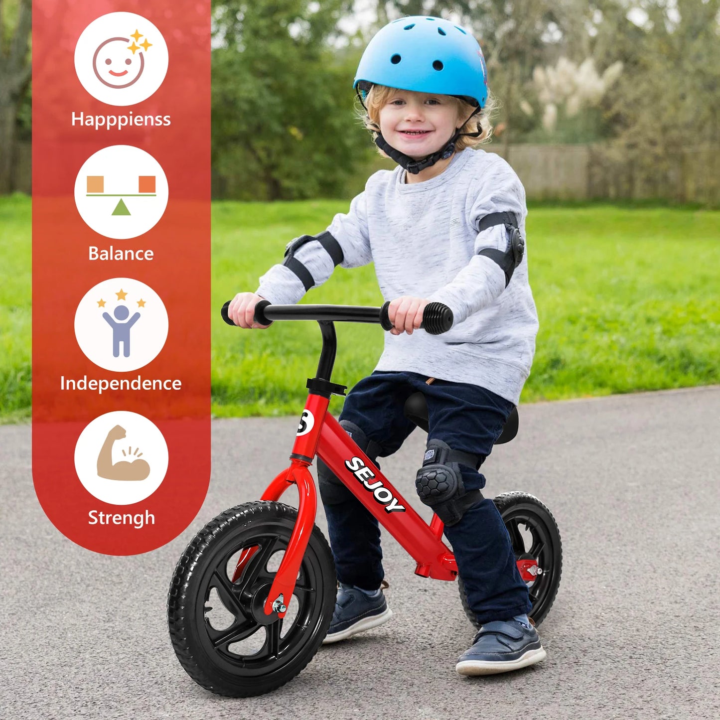 Balance Bike for 3 to 6 Year Old Kids Lightweight No Pedal Toddler Bike with Adjustable Handlebar and Seat