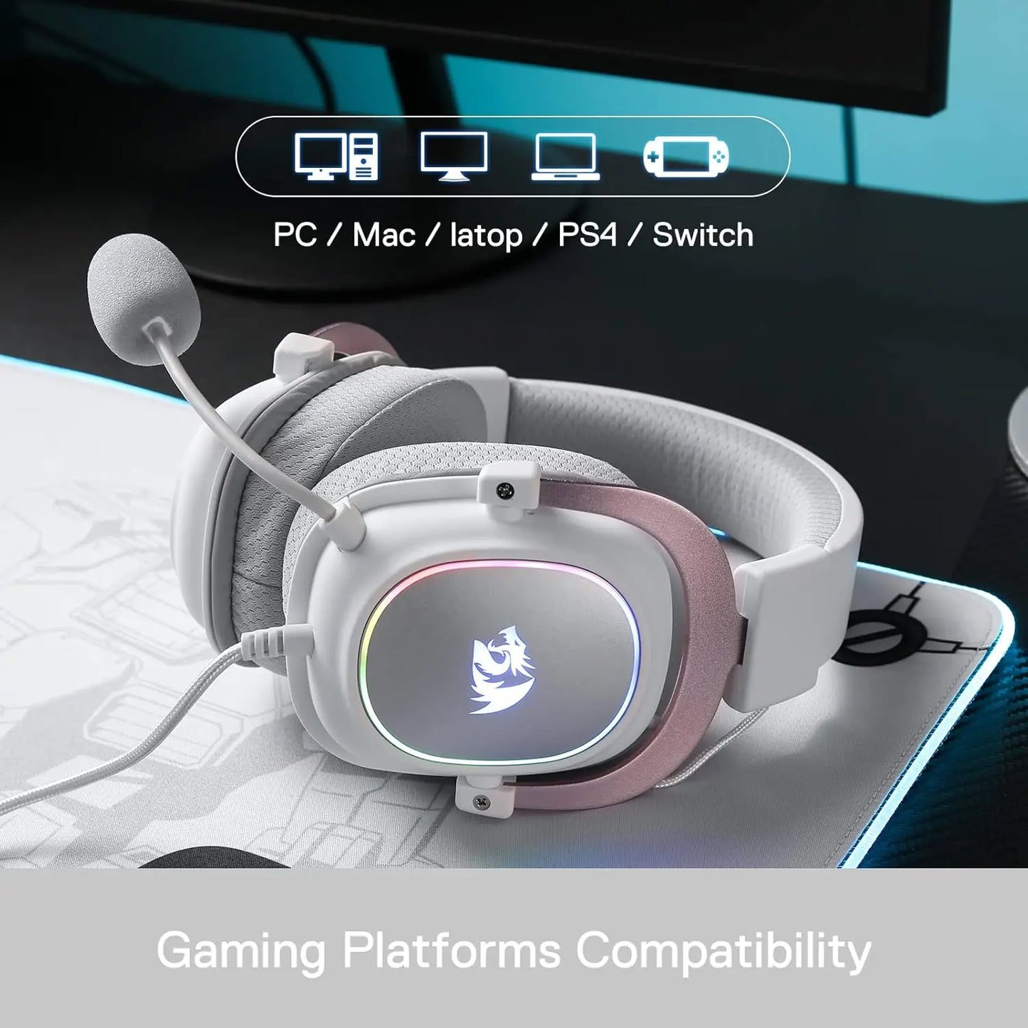 Redragon H510 Zeus X RGB Wired Gaming Headset 7.1 Surround Sound Across Platforms