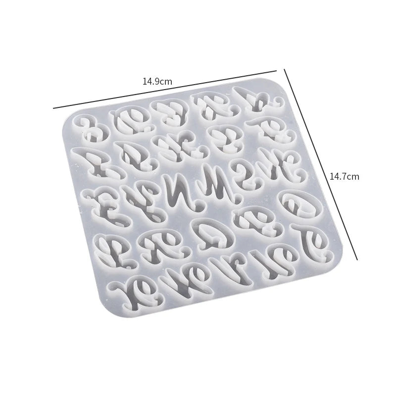Alphabet Epoxy Resin Silicone Mold DIY Letter And Number Pendant Keychain Earring Jewelry Casting Mold