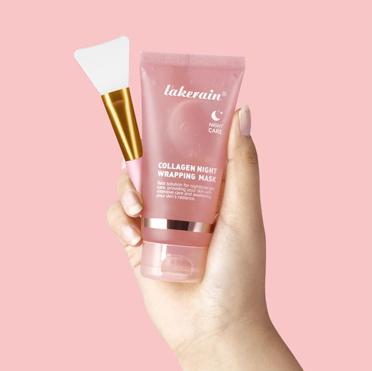 Collagen Overnight Peel Off Facial Mask Set Korean Night Wrapping Mask for Hydration and Skin Tightening Radiance
