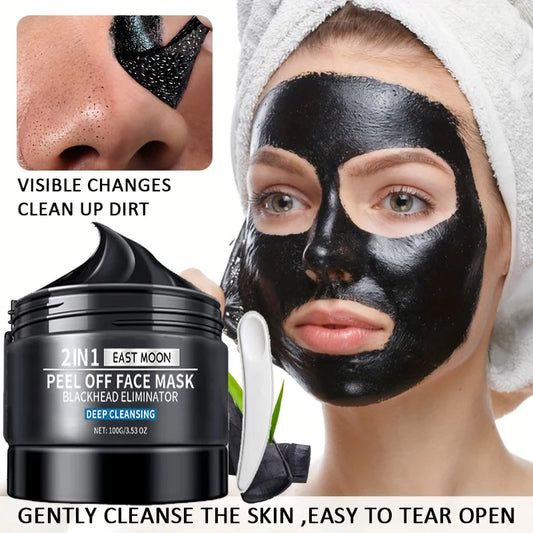 East Moon Bamboo Charcoal Mud Mask For All Skin Types Gentle Exfoliating Blackhead Care Hydrating Revitalizing Facial