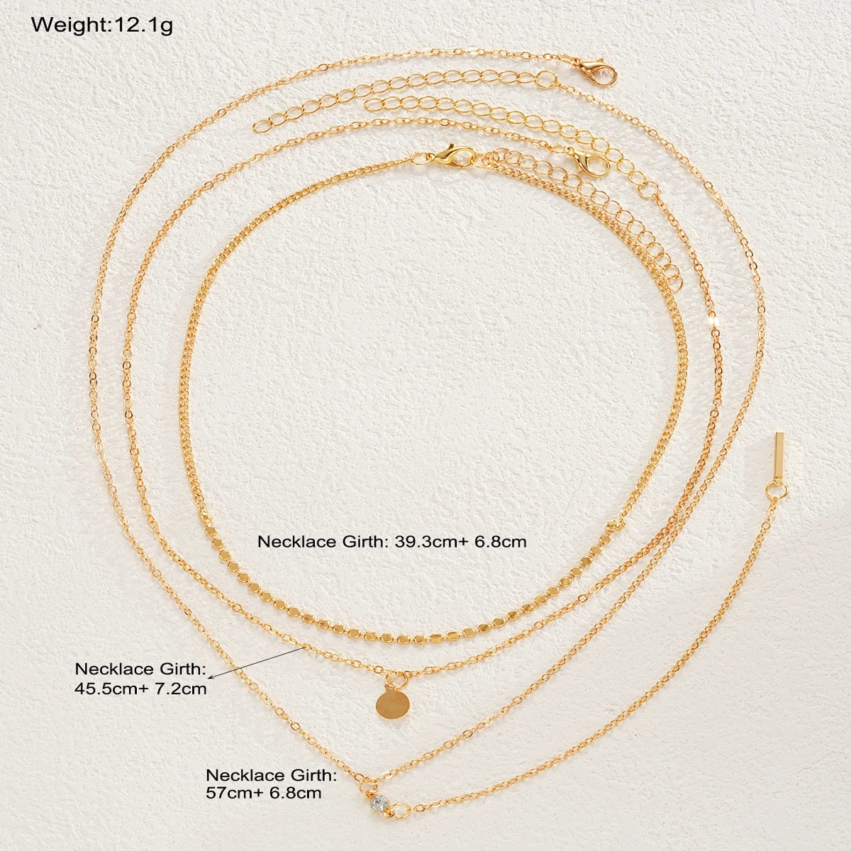 Three Piece Set Multi Layer Round Disco Coin Chain Necklace Trio For Women Gold Pendant Necklaces Trendy Party Jewelry