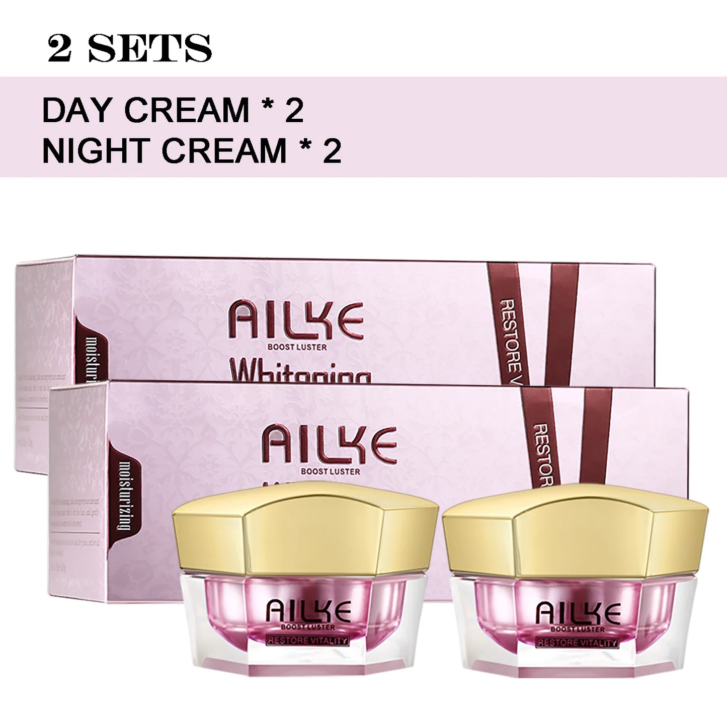 AILKE Lightening Face Cream With Sodium Hyaluronate Whitening Anti Aging Moisturizing Hydrating Firming Bright Clear Skin