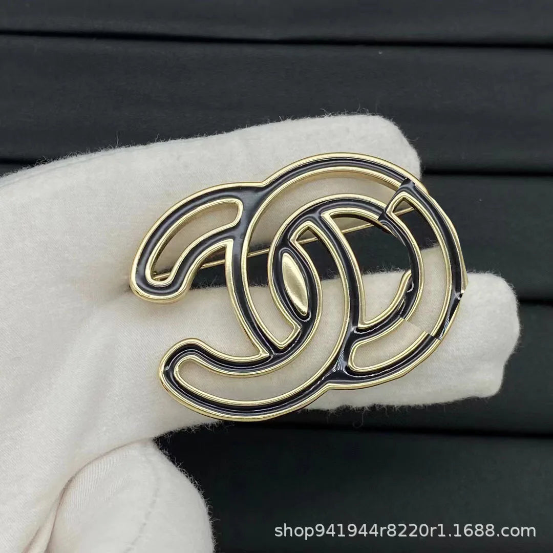 Diamond Encrusted Double Brooch With Pearl Accents Anti Light Pin Versatile Corsage For Men And Women