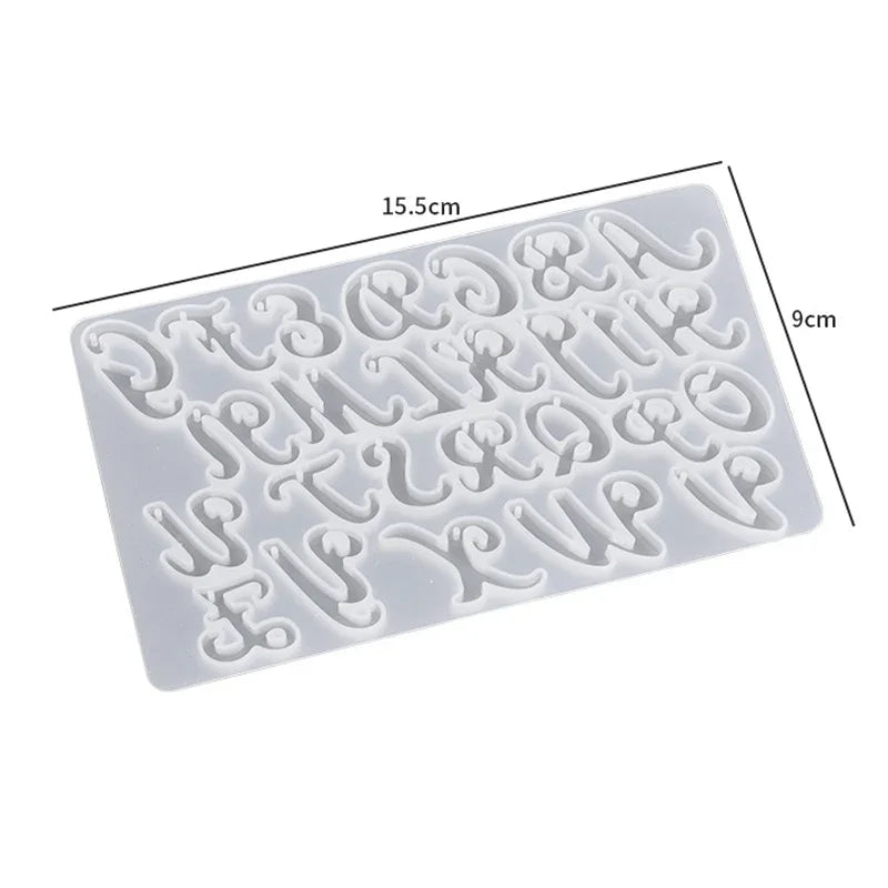 Alphabet Epoxy Resin Silicone Mold DIY Letter And Number Pendant Keychain Earring Jewelry Casting Mold