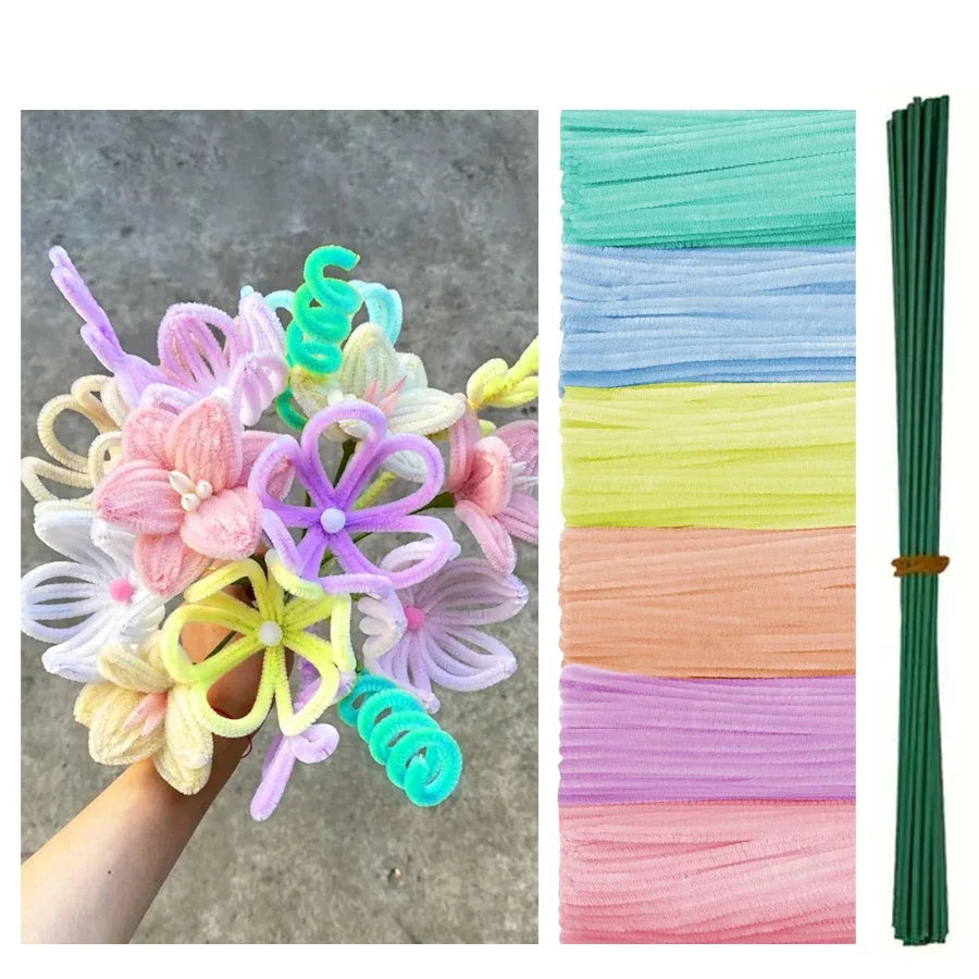 12 Inch Pipe Cleaners Chenille Stems 500 and 600 Piece Sets Bulk Craft Supplies for DIY Art Projects