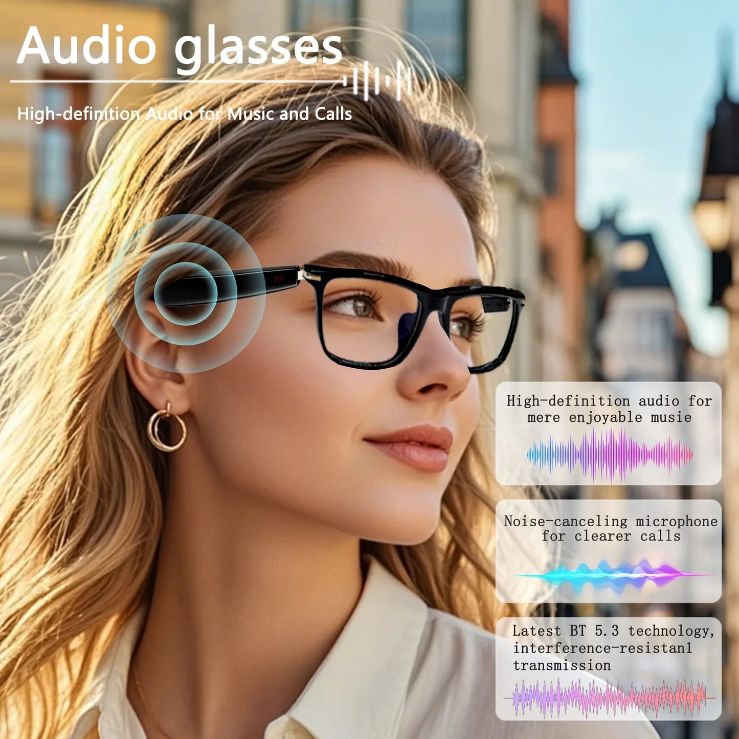 Giinova AI Translation Smart Glasses With Photochromic Lenses Real Time Translation In 160 Languages Bluetooth