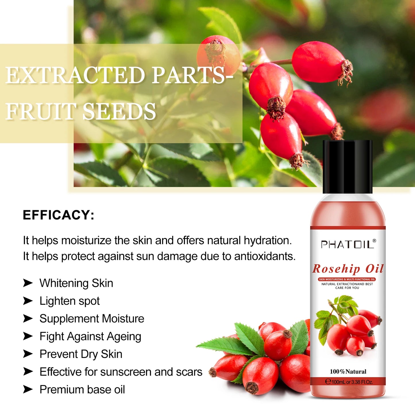 PHATOIL 100ML Copaiba Pure Essential Oils Helichrysum Neroli Australian Tea Tree Lemon Eucalyptus Turmeric Oregano Spearmint Oil