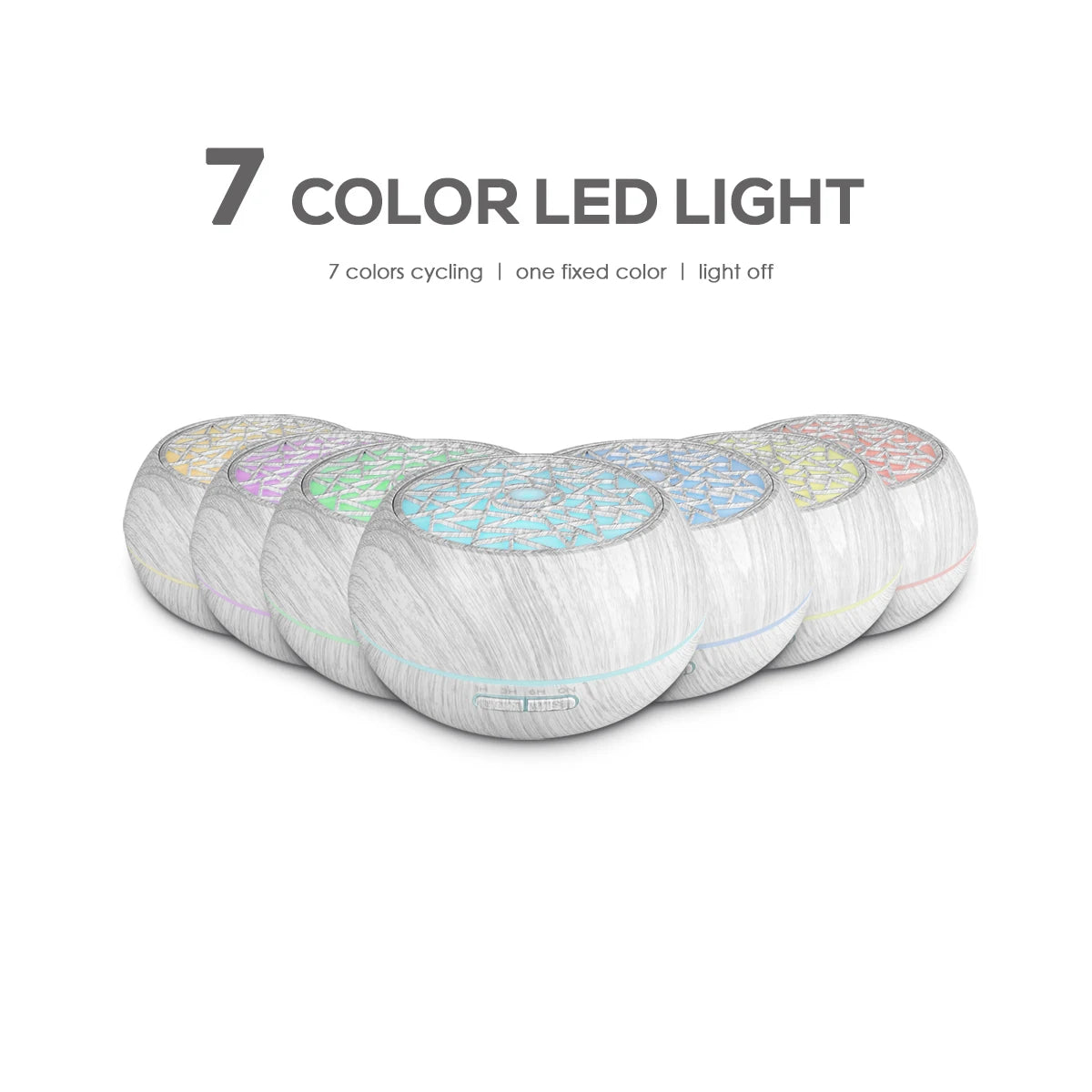 LED Light Ultrasonic Essential Oil Diffuser - With Remote Control & 6 Essential Oil Bottles, Quiet Cool Mist Humidifier