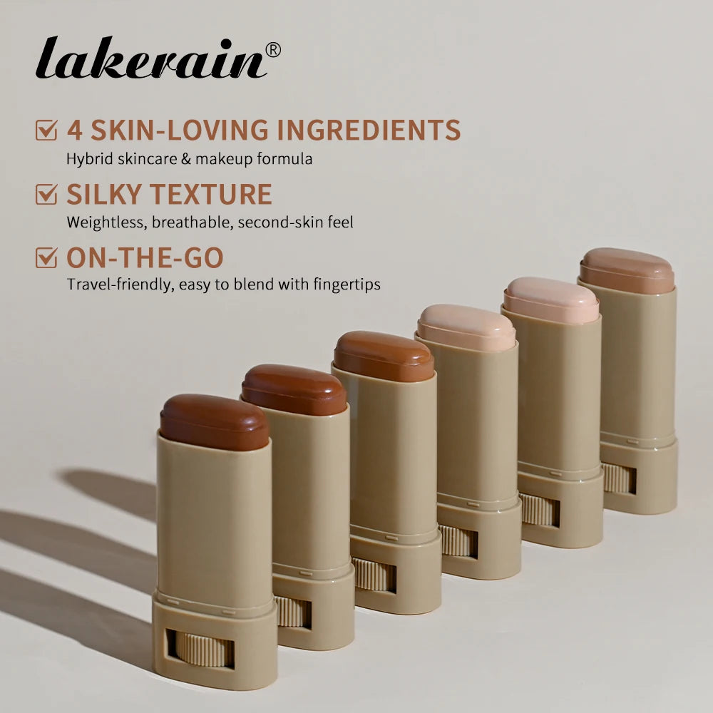 Lakerain Serum Boosted Skin Tint Foundation Stick Two Piece Set High Coverage Long Lasting Travel Concealer Makeup