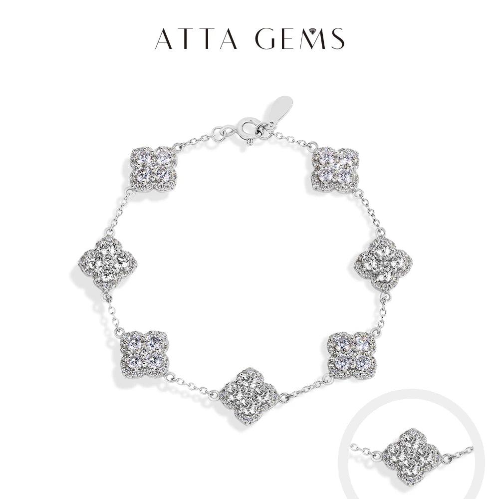 Attagems Full D VVS1 Moissanite Bracelet S925 Silver 18K Yellow Gold Plated For Women Ships From USA