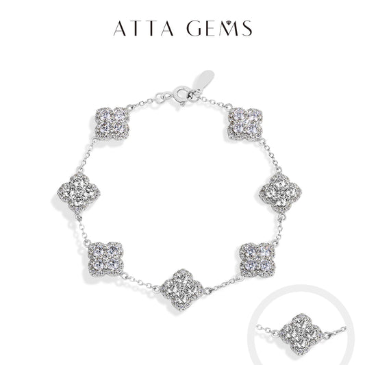 Attagems Full D VVS1 Moissanite Bracelet S925 Silver 18K Yellow Gold Plated For Women Ships From USA