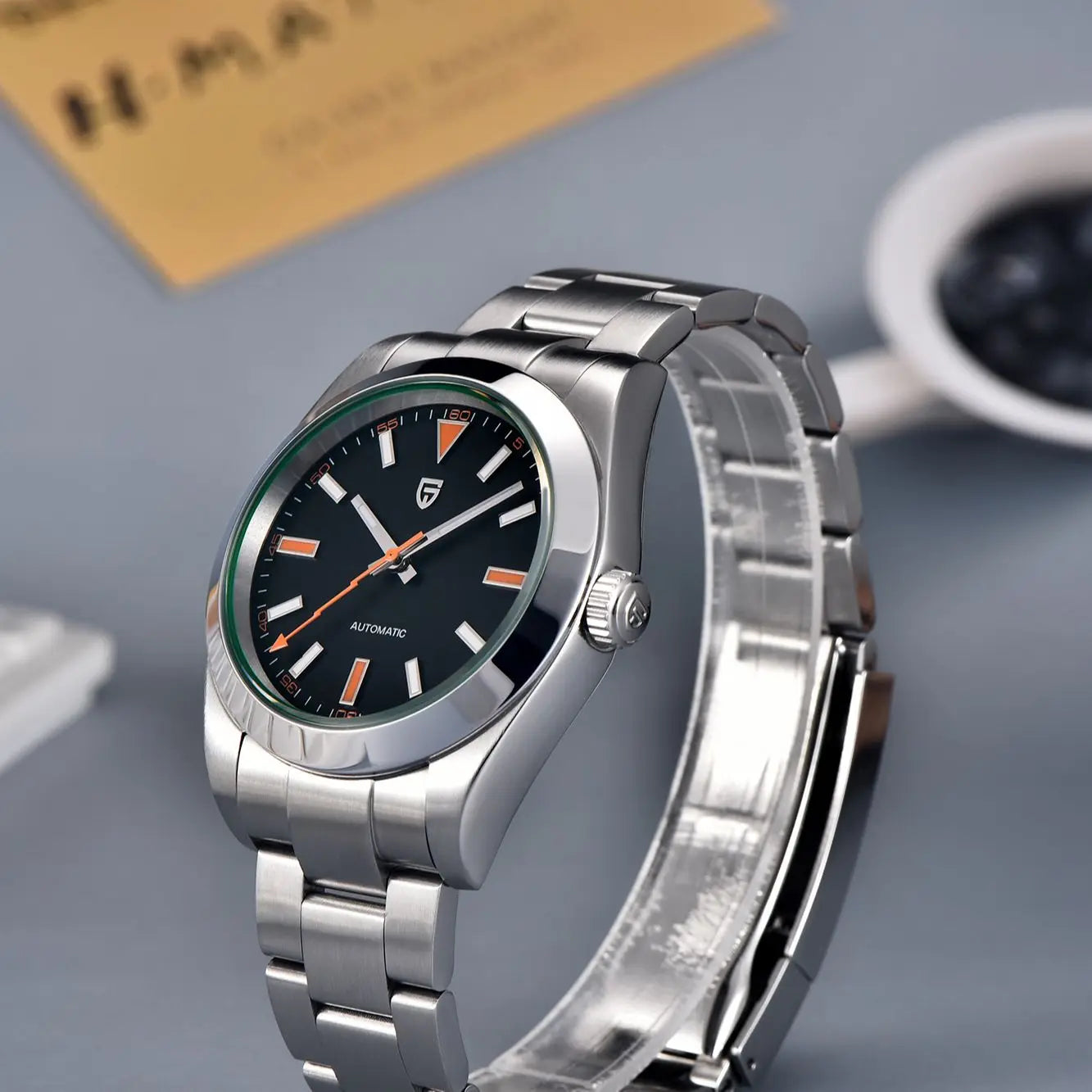 PAGANI DESIGN Men's Watches Luxury Automatic Watch for Men Green Glass Mechanical Watches AR Sapphire crystal Wristwatch Men