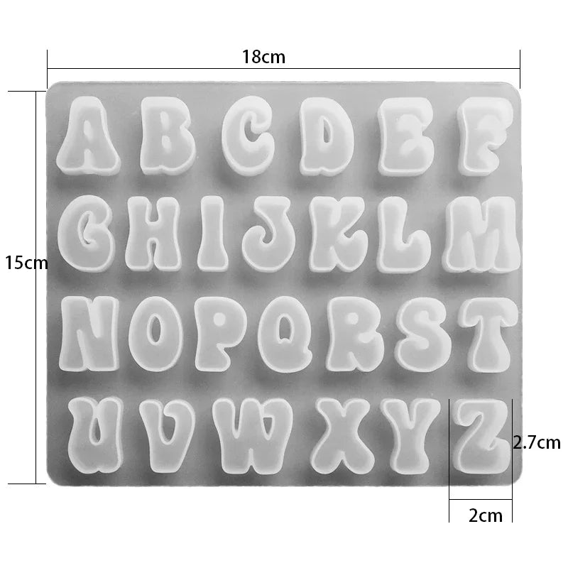 Alphabet Epoxy Resin Silicone Mold DIY Letter And Number Pendant Keychain Earring Jewelry Casting Mold