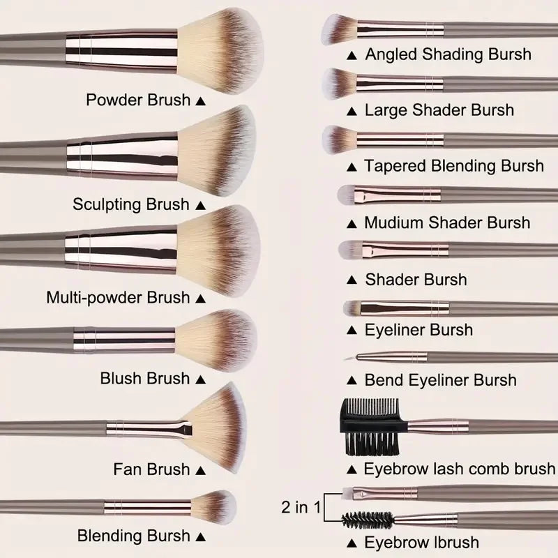 3 To 20 Pcs Premium Makeup Brushes Set Soft Fluffy Synthetic Bristles For Foundation Eyeshadow Blush Kabuki Tools