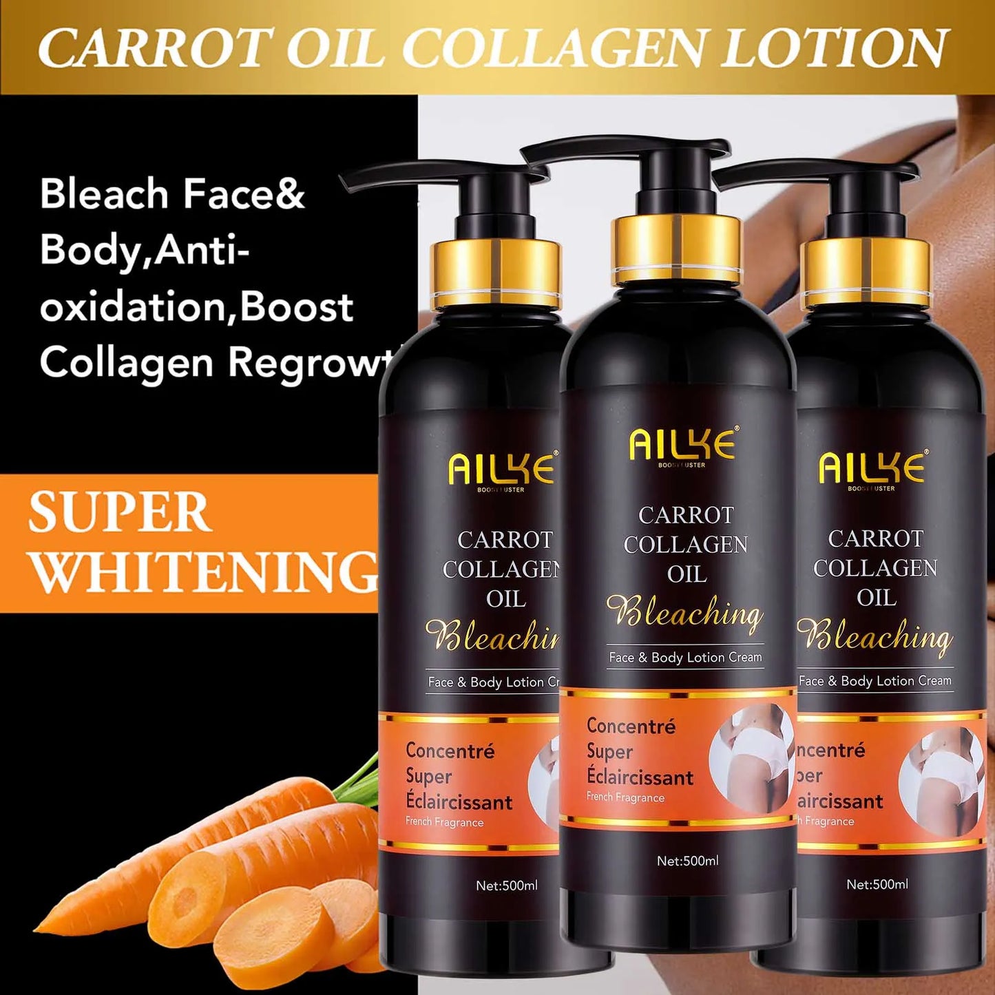 AILKE Collagen 5 In 1 Skin Care Kit For Face And Body Restore Elasticity Brighten And Even Skin Tone