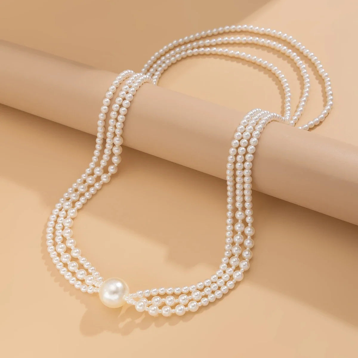 Ingemark Baroque Multilayer Imitation Pearl Long Chain Necklace For Women Creative Elegant Sweater Chain Jewelry