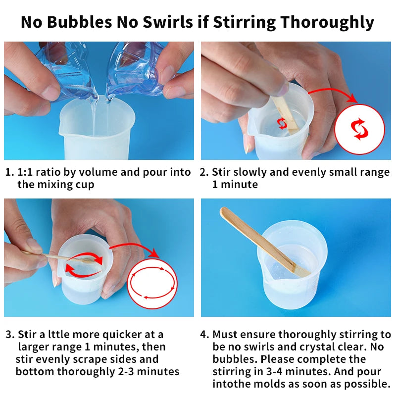 1:1 Crystal Clear Epoxy Resin Kit High Gloss Bubbles Free For Coating And Casting Art Resin Supplies DIY Jewelry Making