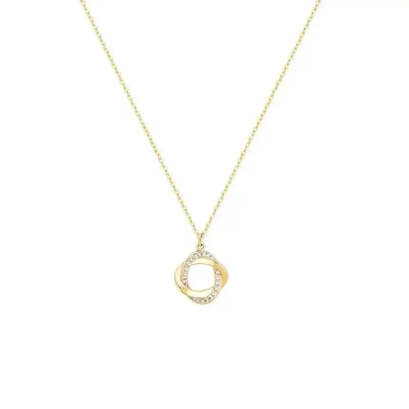 Fashion Cross Rotating Pendant Necklace 925 Sterling Silver 14K Gold Plated For Women Fine Jewelry