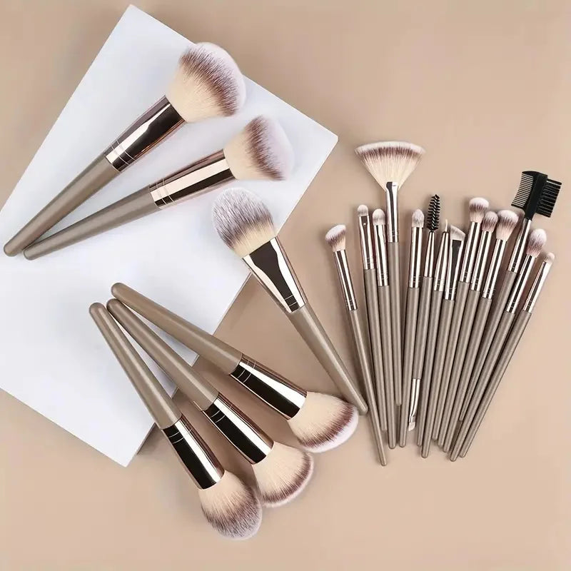 3 To 20 Pcs Premium Makeup Brushes Set Soft Fluffy Synthetic Bristles For Foundation Eyeshadow Blush Kabuki Tools