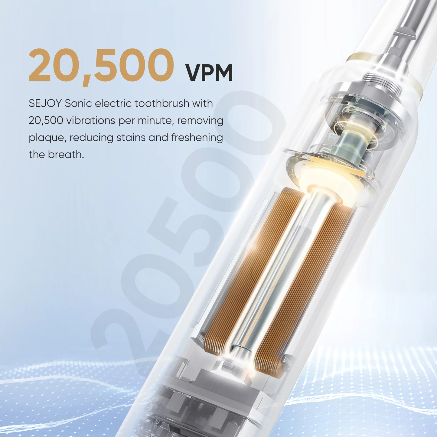 SEJOY Electric Toothbrush with 12 Brush Heads, Sonic Electric Tooth brush with 25500 VPM Deep Clean 5 Modes, Rechargeable